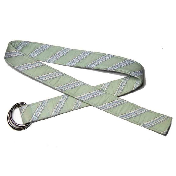 Vineyard Vines D-Ring Fabric Belt Green White Blue Women's Size Small - Picture 2 of 3